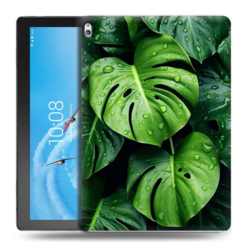 Силиконовый чехол на Lenovo Tab P10 с принтом Листья Силиконовый чехол на Lenovo Tab P10 с принтом Листья