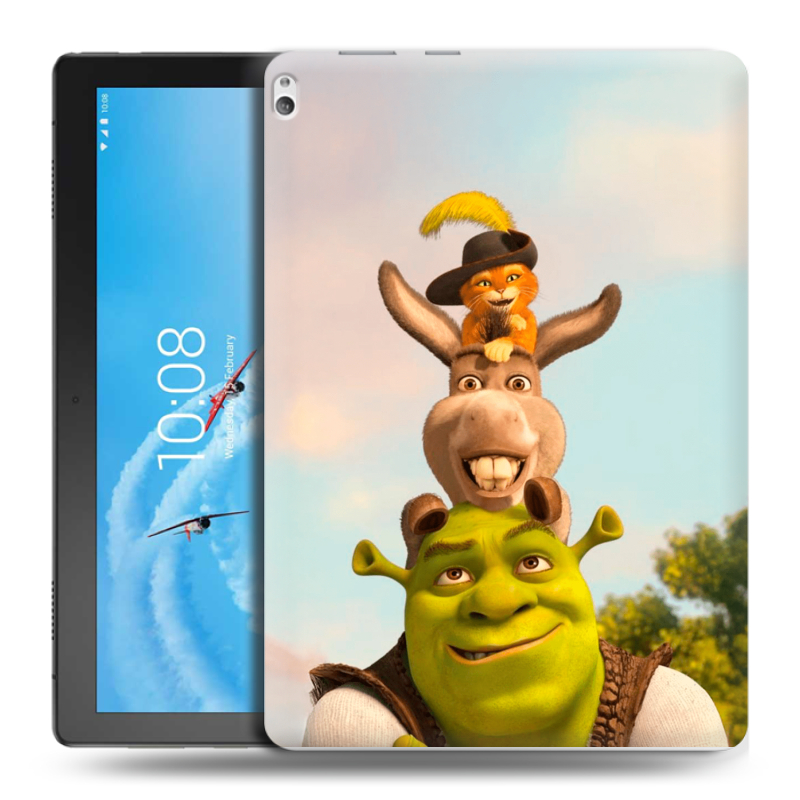 Силиконовый чехол на Lenovo Tab P10 с принтом Шрек Shrek Силиконовый чехол на Lenovo Tab P10 с принтом Шрек Shrek