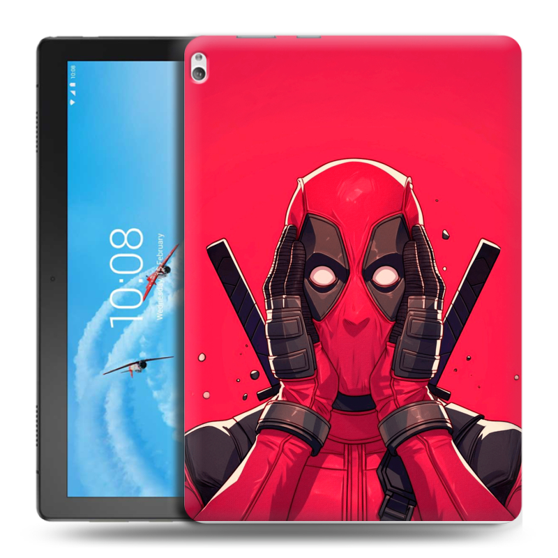 Силиконовый чехол на Lenovo Tab P10 с принтом Дедпул Deadpool Силиконовый чехол на Lenovo Tab P10 с принтом Дедпул Deadpool