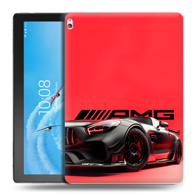 Силиконовый чехол на Lenovo Tab P10 с принтом Мерседес Mercedes AMG Силиконовый чехол на Lenovo Tab P10 с принтом Мерседес Mercedes AMG