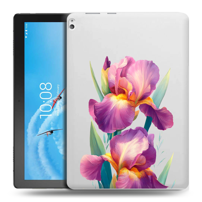 Силиконовый чехол на Lenovo Tab P10 с принтом Цветы орхидеи Силиконовый чехол на Lenovo Tab P10 с принтом Цветы орхидеи