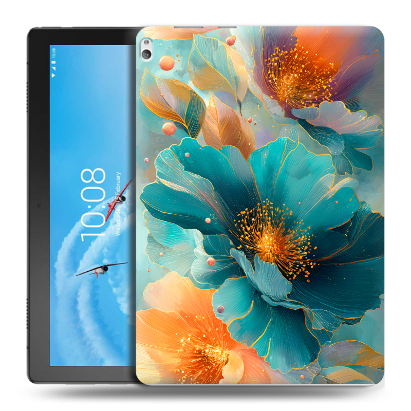 Силиконовый чехол на Lenovo Tab P10 с принтом Цветы Силиконовый чехол на Lenovo Tab P10 с принтом Цветы