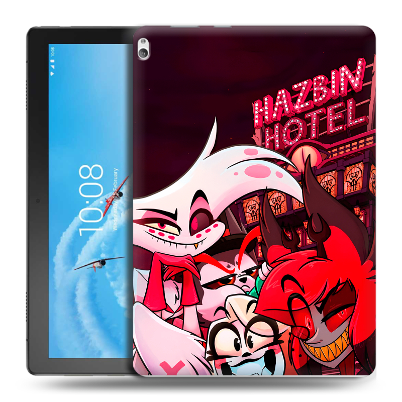 Силиконовый чехол на Lenovo Tab P10 с принтом Hazbin Hotel Отель Хазбин Силиконовый чехол на Lenovo Tab P10 с принтом Hazbin Hotel Отель Хазбин