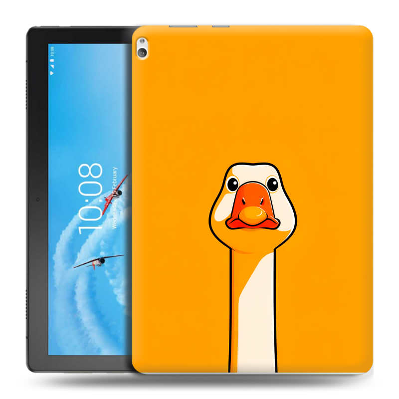 Силиконовый чехол на Lenovo Tab P10 с принтом Смешная утка Силиконовый чехол на Lenovo Tab P10 с принтом Смешная утка