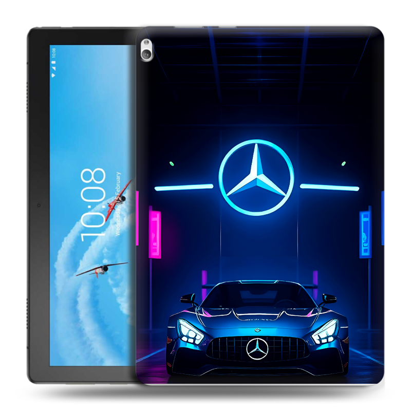 Силиконовый чехол на Lenovo Tab P10 с принтом Mercedes Мерседес Силиконовый чехол на Lenovo Tab P10 с принтом Mercedes Мерседес