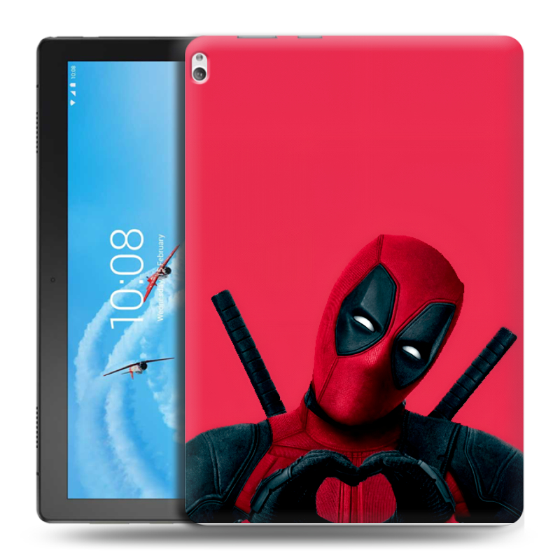 Силиконовый чехол на Lenovo Tab P10 с принтом Дедпул Deadpool Силиконовый чехол на Lenovo Tab P10 с принтом Дедпул Deadpool