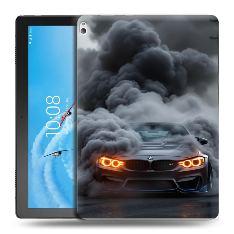 Силиконовый чехол на Lenovo Tab P10 с принтом BMW БМВ Силиконовый чехол на Lenovo Tab P10 с принтом BMW БМВ