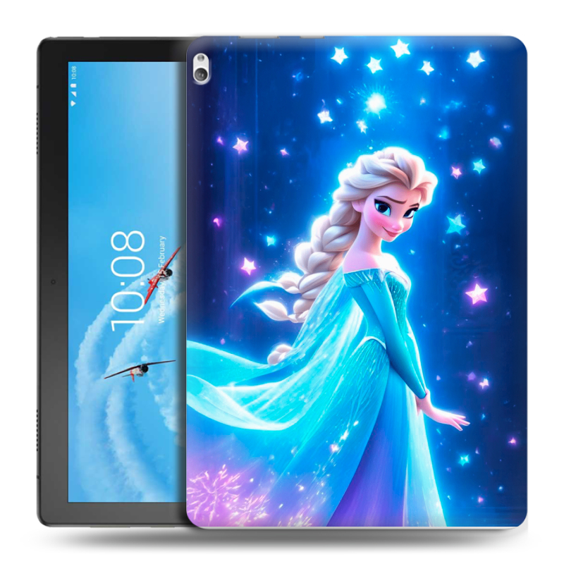 Силиконовый чехол на Lenovo Tab P10 с принтом Холодное сердце Frozen Силиконовый чехол на Lenovo Tab P10 с принтом Холодное сердце Frozen