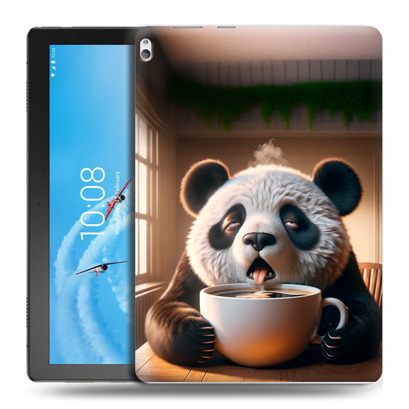 Силиконовый чехол на планшета Lenovo Tab P10 с принтом смешная панда Силиконовый чехол на планшета Lenovo Tab P10 с принтом смешная панда