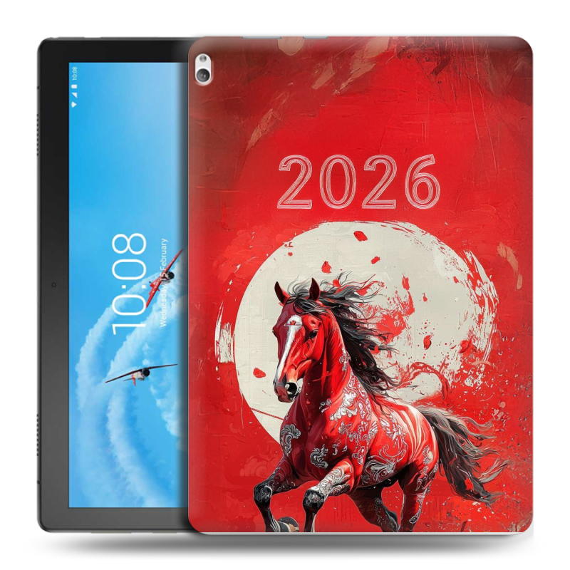 Силиконовый чехол на Lenovo Tab P10 с принтом Новый год Силиконовый чехол на Lenovo Tab P10 с принтом Новый год