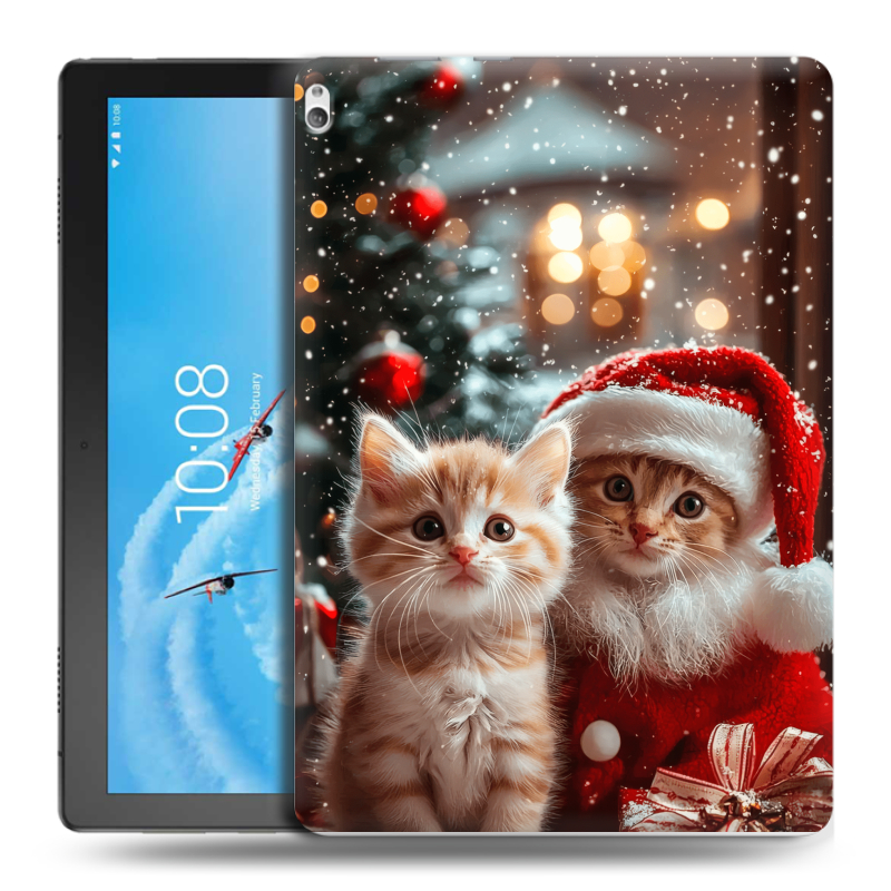 Силиконовый чехол на Lenovo Tab P10 с принтом Новый год Силиконовый чехол на Lenovo Tab P10 с принтом Новый год