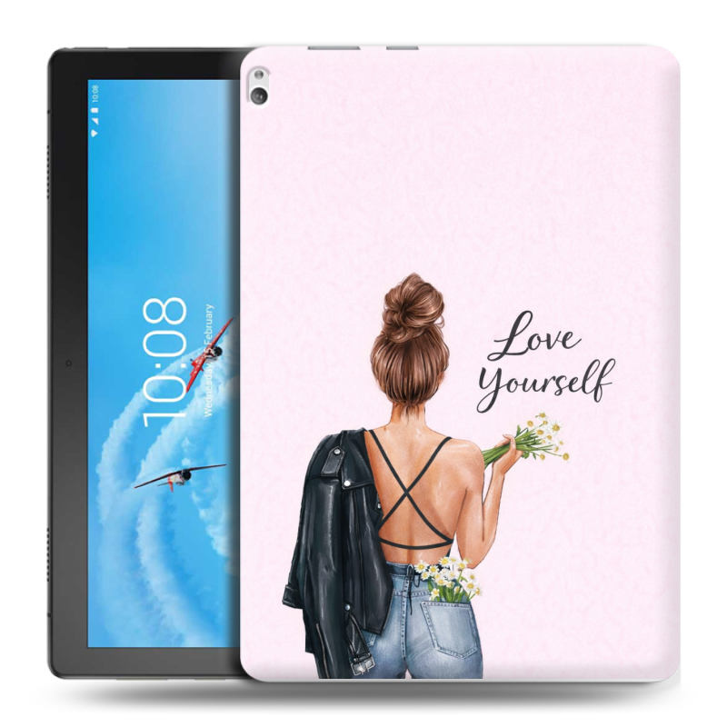 Силиконовый чехол на Lenovo Tab P10 с принтом женский Силиконовый чехол на Lenovo Tab P10 с принтом женский