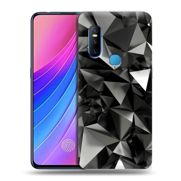 Силиконовый чехол на Vivo V15 с принтом Черные кристаллы Силиконовый чехол на Vivo V15 с принтом Черные кристаллы
