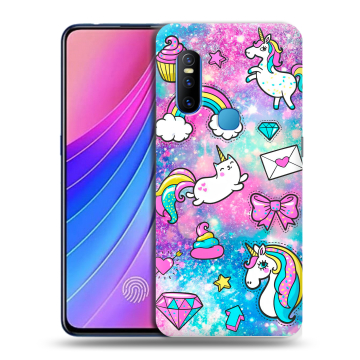 Силиконовый чехол на Vivo V15 с принтом Единороги
