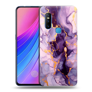 Силиконовый чехол на Vivo V15 с принтом Мрамор