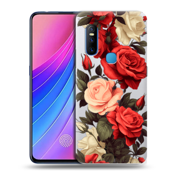 Силиконовый чехол на Vivo V15 с принтом Розы
