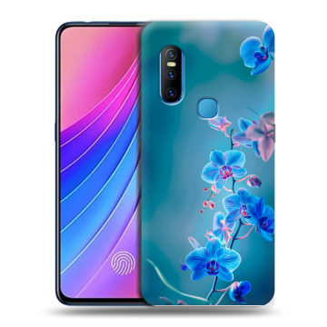 Силиконовый чехол на Vivo V15 с принтом Голубые цветы