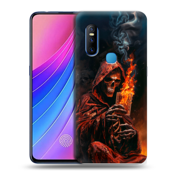Силиконовый чехол на Vivo V15 с принтом Скелет и карты
