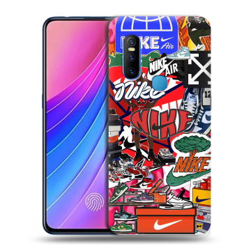 Силиконовый чехол на Vivo V15 с принтом Найк Nike яркий