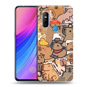 Силиконовый чехол на Vivo V15 с принтом капибара
