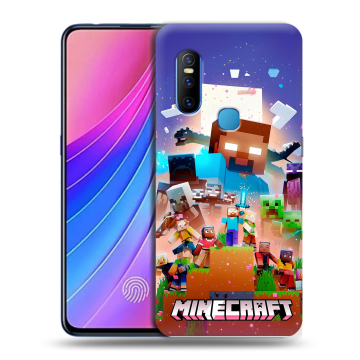 Силиконовый чехол на Vivo V15 с принтом Майнкрафт Minecraft