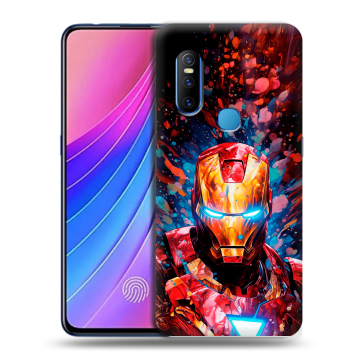Силиконовый чехол на Vivo V15 с принтом Железный человек Ironman
