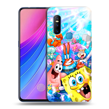 Силиконовый чехол на Vivo V15 с принтом спанчбоб спанч боб