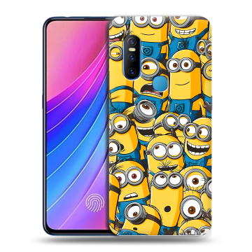 Силиконовый чехол на Vivo V15 с принтом Миньоны