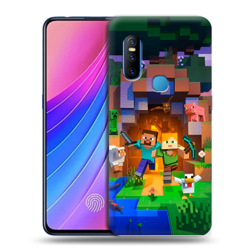 Силиконовый чехол на Vivo V15 с принтом Майнкрафт Minecraft
