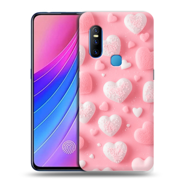 Силиконовый чехол на Vivo V15 с принтом Сердечки