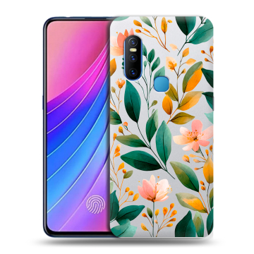 Силиконовый чехол на Vivo V15 с принтом Цветы паттерн