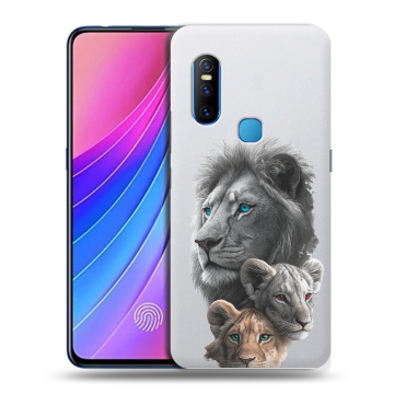 Силиконовый чехол на Vivo V15 с принтом Львы