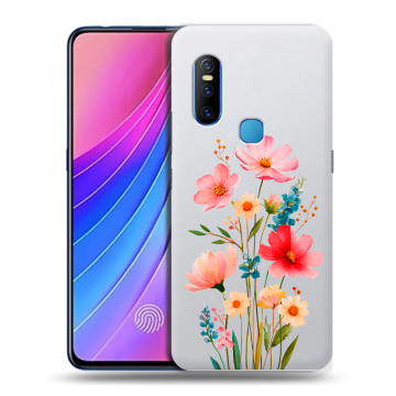 Силиконовый чехол на Vivo V15 с принтом Цветы