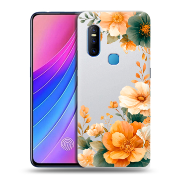Силиконовый чехол на Vivo V15 с принтом Цветы принт