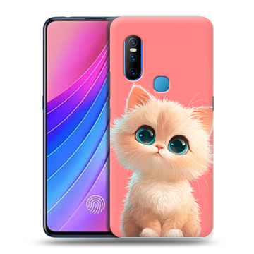 Силиконовый чехол на Vivo V15 с принтом Розовый котенок