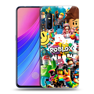 Силиконовый чехол на Vivo V15 с принтом Roblox Роблокс