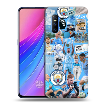 Силиконовый чехол на Vivo V15 с принтом Man City Манчестер Сити