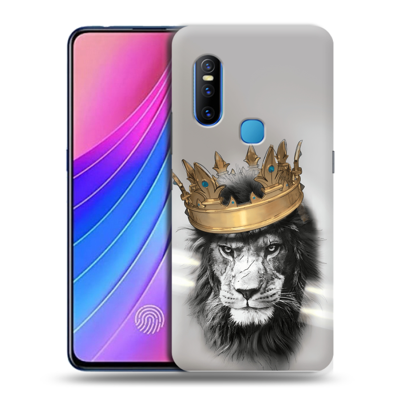 Силиконовый чехол на Vivo V15 с принтом Лев с короной Силиконовый чехол на Vivo V15 с принтом Лев с короной