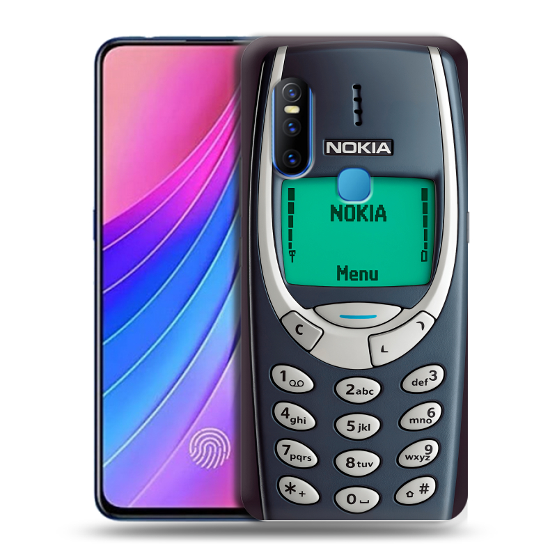 Пластиковый чехол на Vivo V15 с принтом Старый телефон Пластиковый чехол на Vivo V15 с принтом Старый телефон