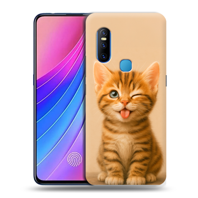Силиконовый чехол на Vivo V15 с принтом котенок Силиконовый чехол на Vivo V15 с принтом котенок