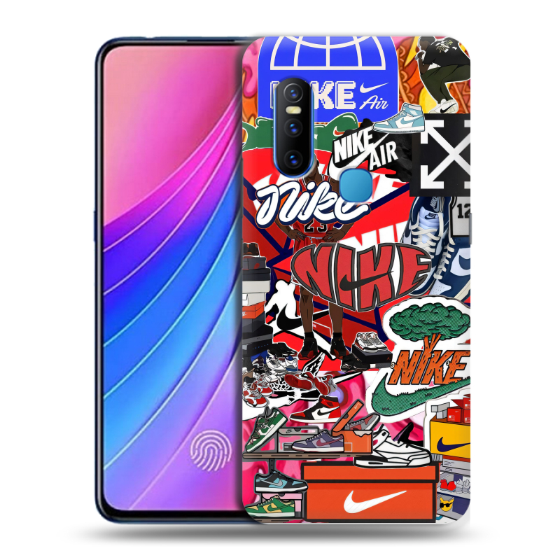 Силиконовый чехол на Vivo V15 с принтом Найк Nike яркий Силиконовый чехол на Vivo V15 с принтом Найк Nike яркий