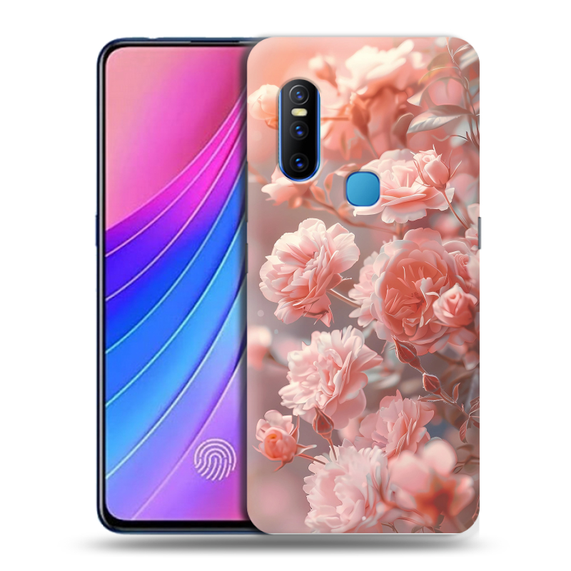 Силиконовый чехол на Vivo V15 с принтом Розовые розы Силиконовый чехол на Vivo V15 с принтом Розовые розы