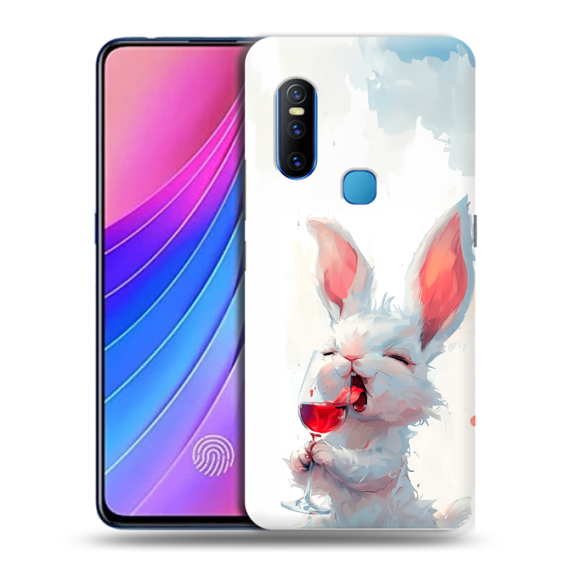 Пластиковый чехол на Vivo V15 с принтом кролик зайчик Пластиковый чехол на Vivo V15 с принтом кролик зайчик