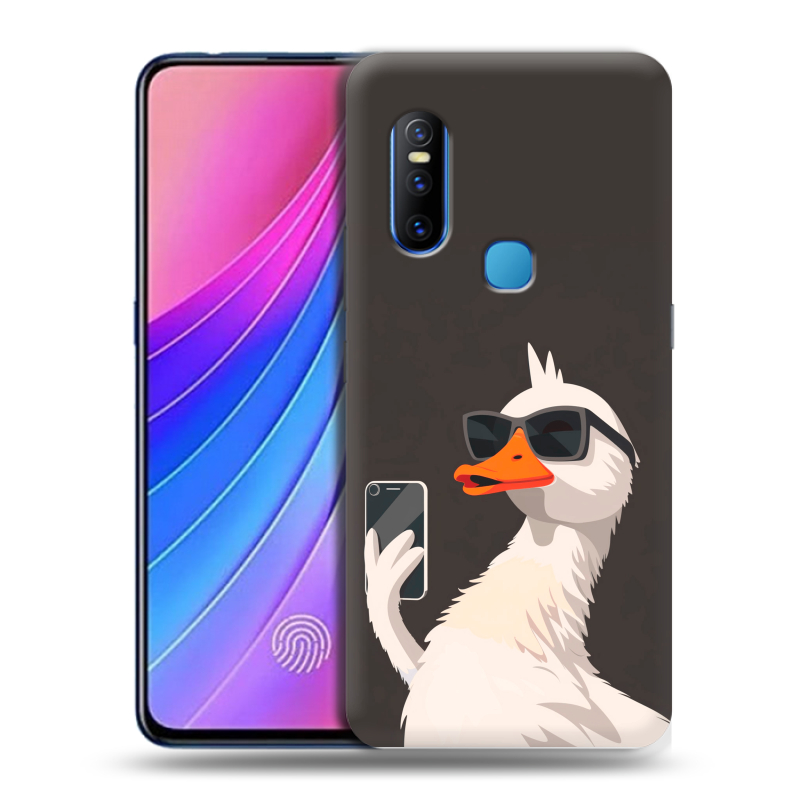 Пластиковый чехол на Vivo V15 с принтом утка в очках Пластиковый чехол на Vivo V15 с принтом утка в очках