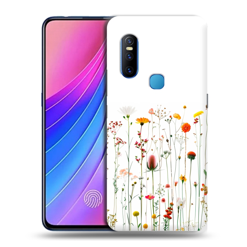 Силиконовый чехол на Vivo V15 с принтом цветы Силиконовый чехол на Vivo V15 с принтом цветы