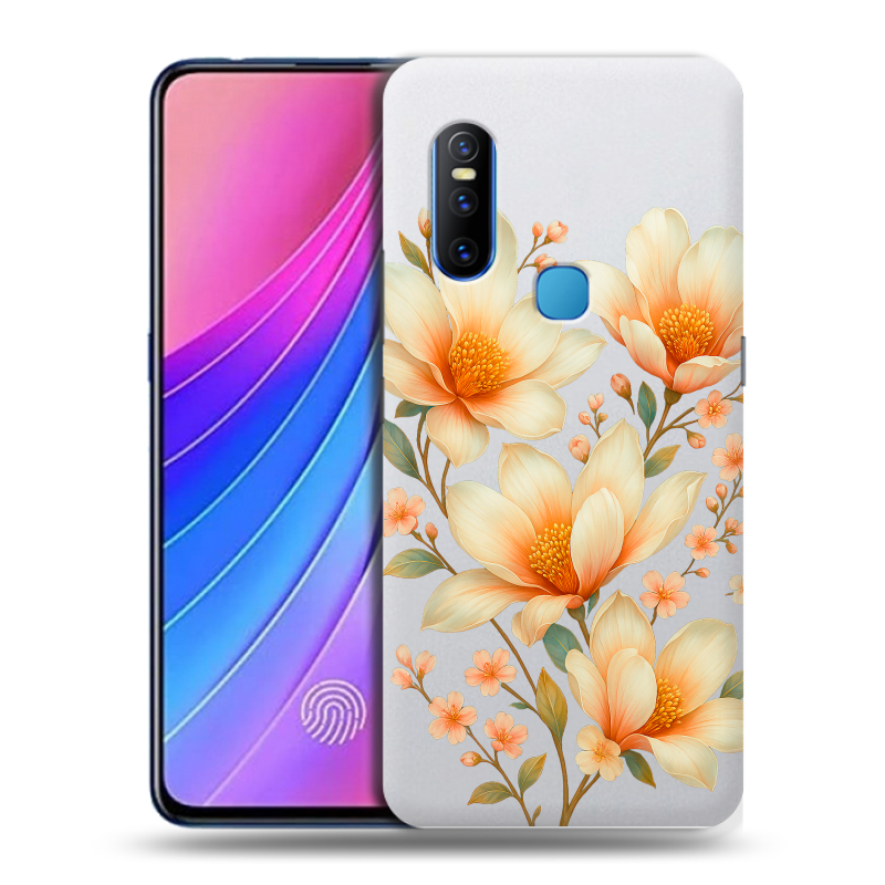 Силиконовый чехол на Vivo V15 с принтом Цветы Силиконовый чехол на Vivo V15 с принтом Цветы