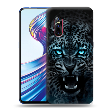 Силиконовый чехол на Vivo V15 Pro с принтом Темный леопард Силиконовый чехол на Vivo V15 Pro с принтом Темный леопард