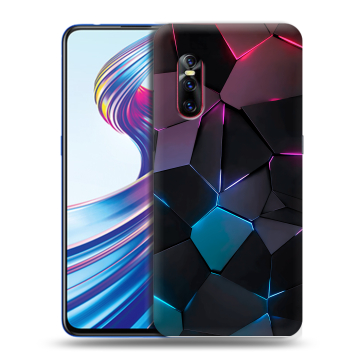 Силиконовый чехол на Vivo V15 Pro с принтом Геометрия неона