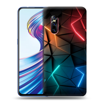Силиконовый чехол на Vivo V15 Pro с принтом Абстракция неон
