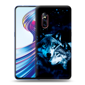 Силиконовый чехол на Vivo V15 Pro с принтом Волки